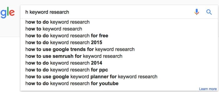 google suggest keyword tool